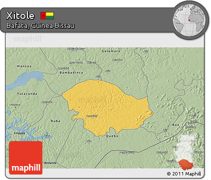 Savanna Style 3D Map of Xitole