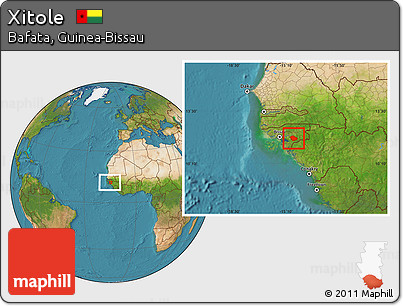 Satellite Location Map of Xitole, within the entire country