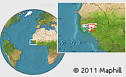 Satellite Location Map of Xitole, highlighted country