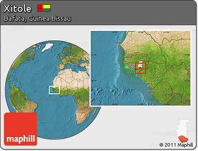 Satellite Location Map of Xitole, highlighted parent region