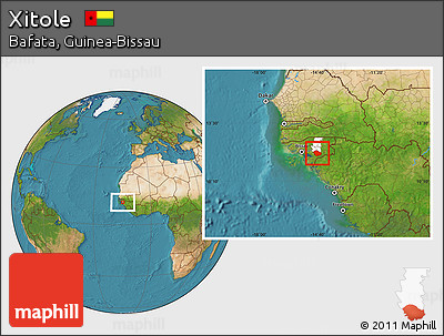 Satellite Location Map of Xitole, highlighted parent region