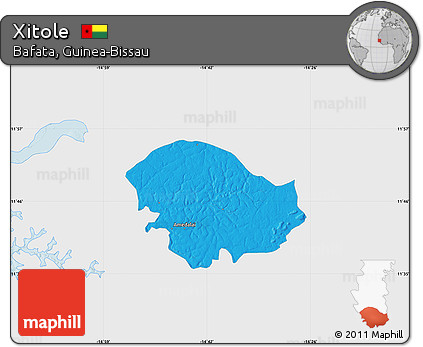Political Map of Xitole, single color outside