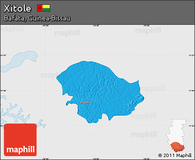 Political Map of Xitole, single color outside