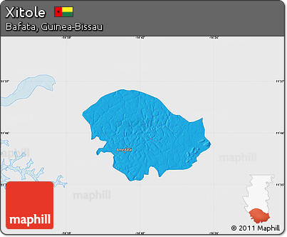 Political Map of Xitole, single color outside
