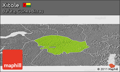 Physical Panoramic Map of Xitole, desaturated