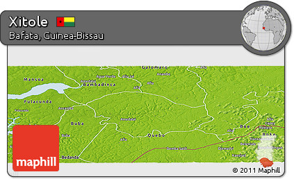 Physical Panoramic Map of Xitole