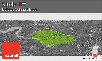 Satellite Panoramic Map of Xitole, desaturated