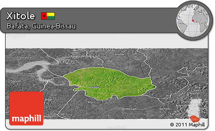 Satellite Panoramic Map of Xitole, desaturated