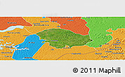 Satellite Panoramic Map of Xitole, political outside