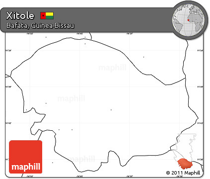 Blank Simple Map of Xitole, no labels
