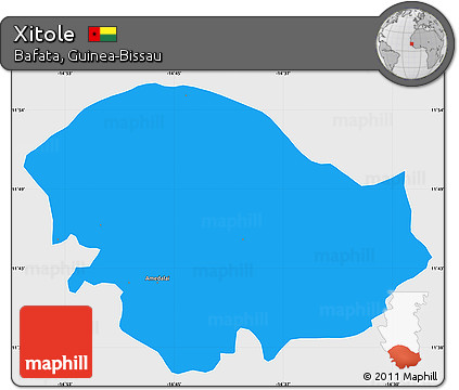 Political Simple Map of Xitole, single color outside