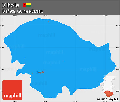Political Simple Map of Xitole, single color outside