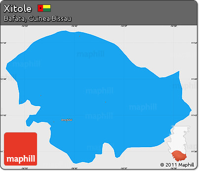Political Simple Map of Xitole, single color outside