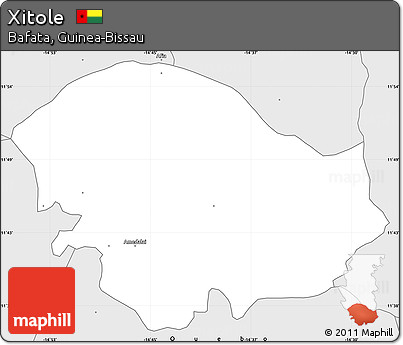 Silver Style Simple Map of Xitole