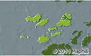 Physical 3D Map of Caravela (Uno), darken