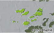 Physical 3D Map of Caravela (Uno), darken, semi-desaturated