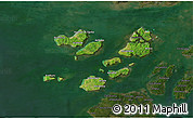 Satellite 3D Map of Caravela (Uno), darken