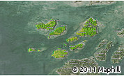 Satellite 3D Map of Caravela (Uno), semi-desaturated