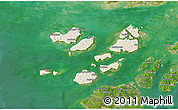 Shaded Relief 3D Map of Caravela (Uno), satellite outside