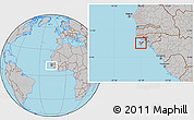 Gray Location Map of Caravela (Uno)