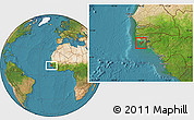 Satellite Location Map of Caravela (Uno)