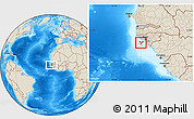 Shaded Relief Location Map of Caravela (Uno)