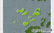 Physical Map of Caravela (Uno), darken