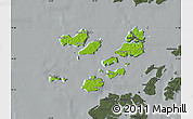 Physical Map of Caravela (Uno), darken, semi-desaturated