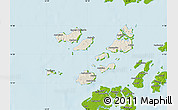 Shaded Relief Map of Caravela (Uno), physical outside