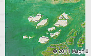 Shaded Relief Map of Caravela (Uno), satellite outside