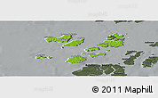 Physical Panoramic Map of Caravela (Uno), darken, semi-desaturated
