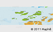 Physical Panoramic Map of Caravela (Uno), political outside