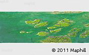 Physical Panoramic Map of Caravela (Uno), satellite outside