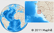 Shaded Relief Location Map of Bolama