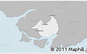 Gray 3D Map of Canghungo, single color outside