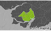 Physical 3D Map of Canghungo, darken, desaturated