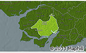 Physical 3D Map of Canghungo, darken