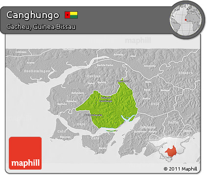 Physical 3D Map of Canghungo, lighten, desaturated