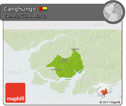 Physical 3D Map of Canghungo, lighten