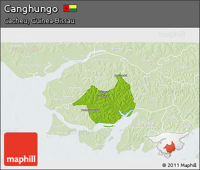 Physical 3D Map of Canghungo, lighten