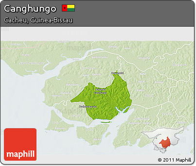Physical 3D Map of Canghungo, lighten