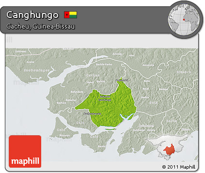 Physical 3D Map of Canghungo, lighten, semi-desaturated