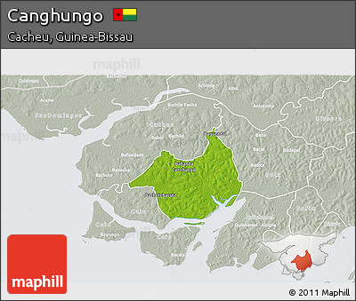 Physical 3D Map of Canghungo, lighten, semi-desaturated