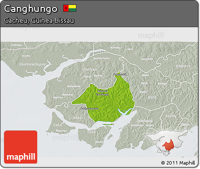 Physical 3D Map of Canghungo, lighten, semi-desaturated
