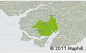 Physical 3D Map of Canghungo, lighten, semi-desaturated