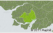 Physical 3D Map of Canghungo, semi-desaturated