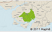 Physical 3D Map of Canghungo, shaded relief outside
