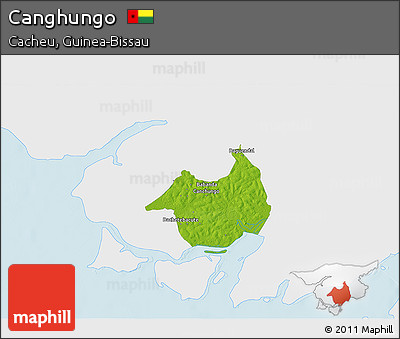 Physical 3D Map of Canghungo, single color outside
