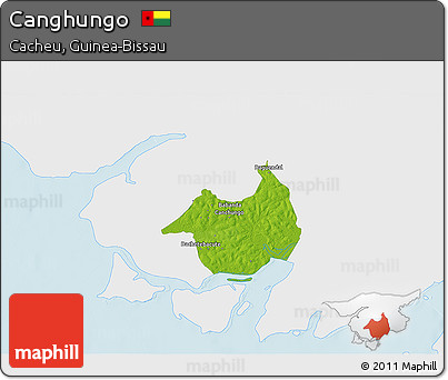 Physical 3D Map of Canghungo, single color outside