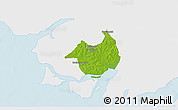Physical 3D Map of Canghungo, single color outside